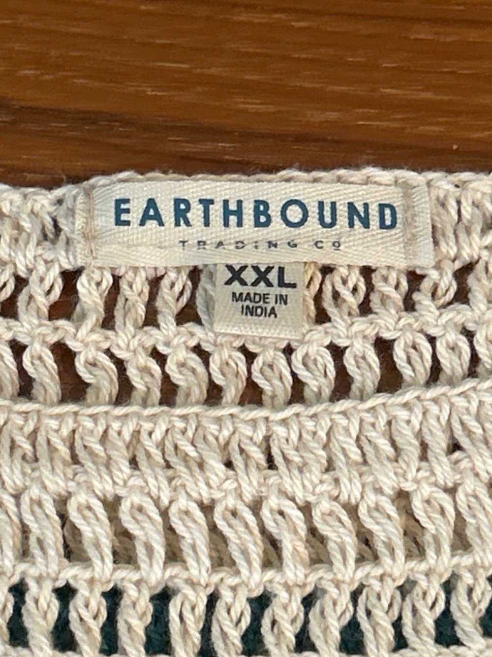 EARTHBOUND Cream Crochet Tank Top with Teal Panel & Red Mushroom Motif - Picture 3 of 7